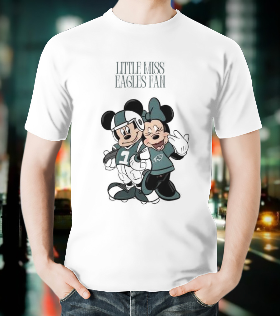Philadelphia Eagles Mickey And Minnie Little Liss Eagles Fan T-Shirt