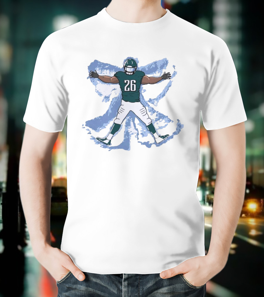 Philadelphia Eagles Philly Football Snow Angel Player 26 Green Uniform T-Shirt