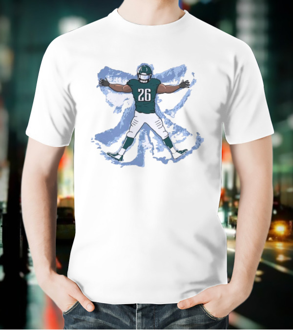 Philadelphia Eagles Philly Football Snow Angel Player 26 Green Uniform T-Shirt