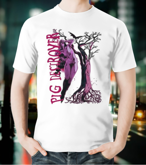 Pig Destroyer The Depths Sinister Pink Woman Abstract Tree T-Shirt