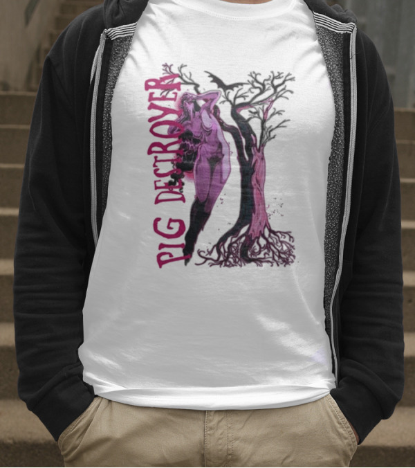 Pig Destroyer The Depths Sinister Pink Woman Abstract Tree T-Shirt
