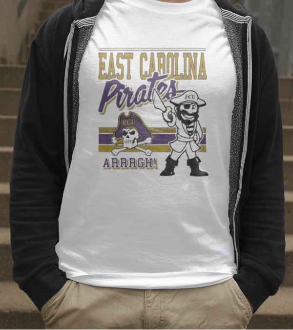 East Carolina Pirates ECU Arrrgh Retro Mascot 2025 T-Shirt