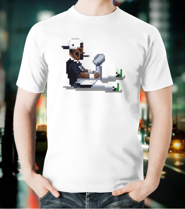 Pixel Pigkin Jalen Champs 2025 Smoking Pixel Art Character With Trophy T-Shirt