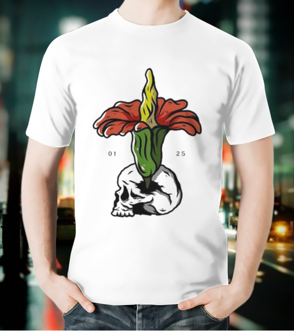 Plain Corpse Flower Skulled Candle T-Shirt