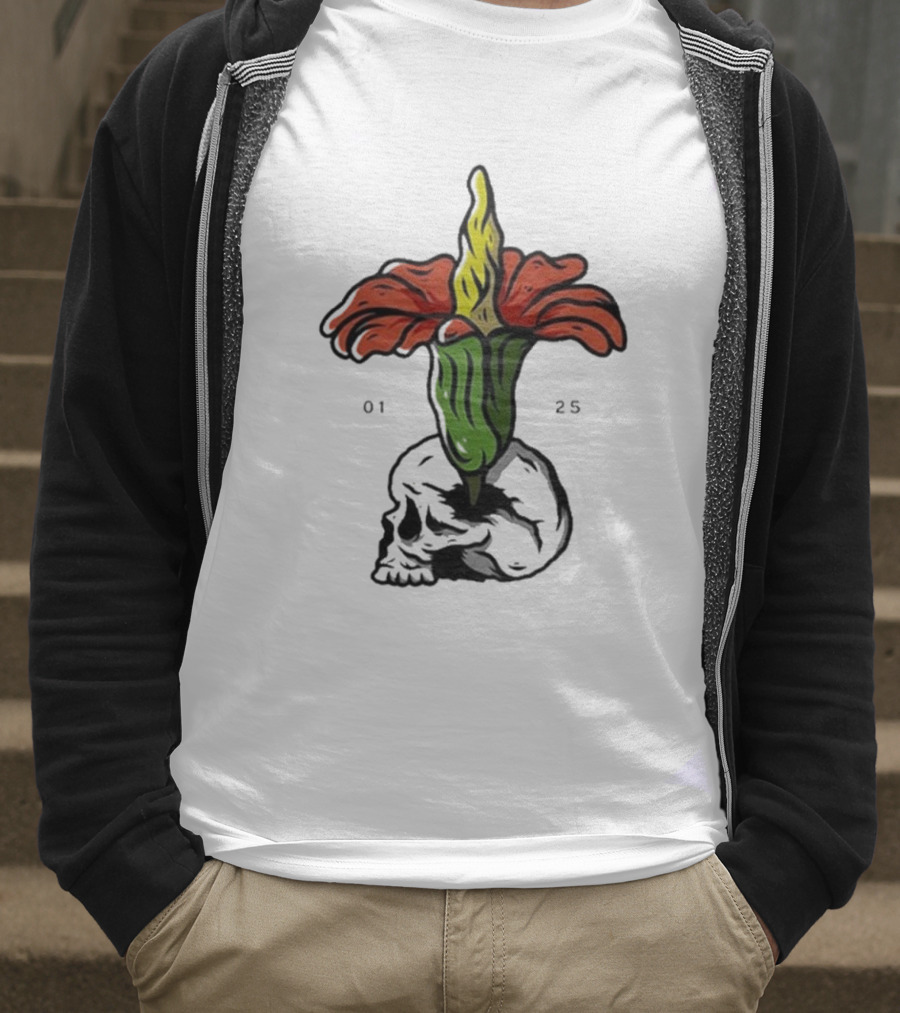 Plain Corpse Flower Skulled Candle T-Shirt