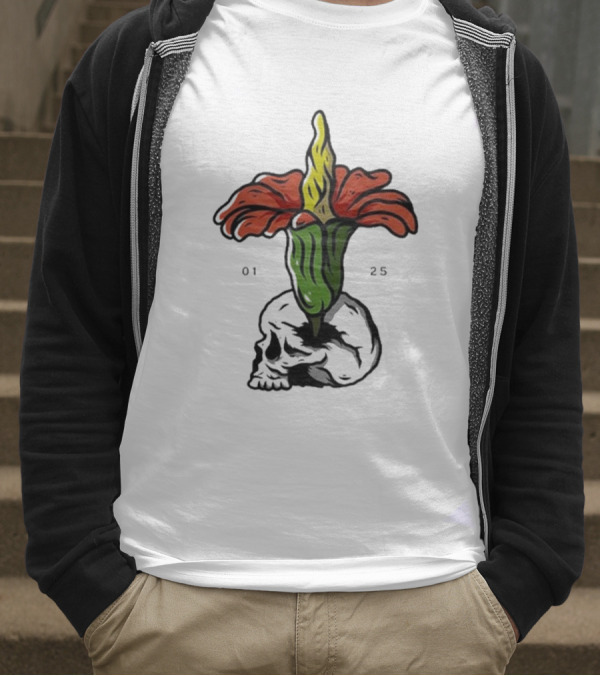Plain Corpse Flower Skulled Candle T-Shirt
