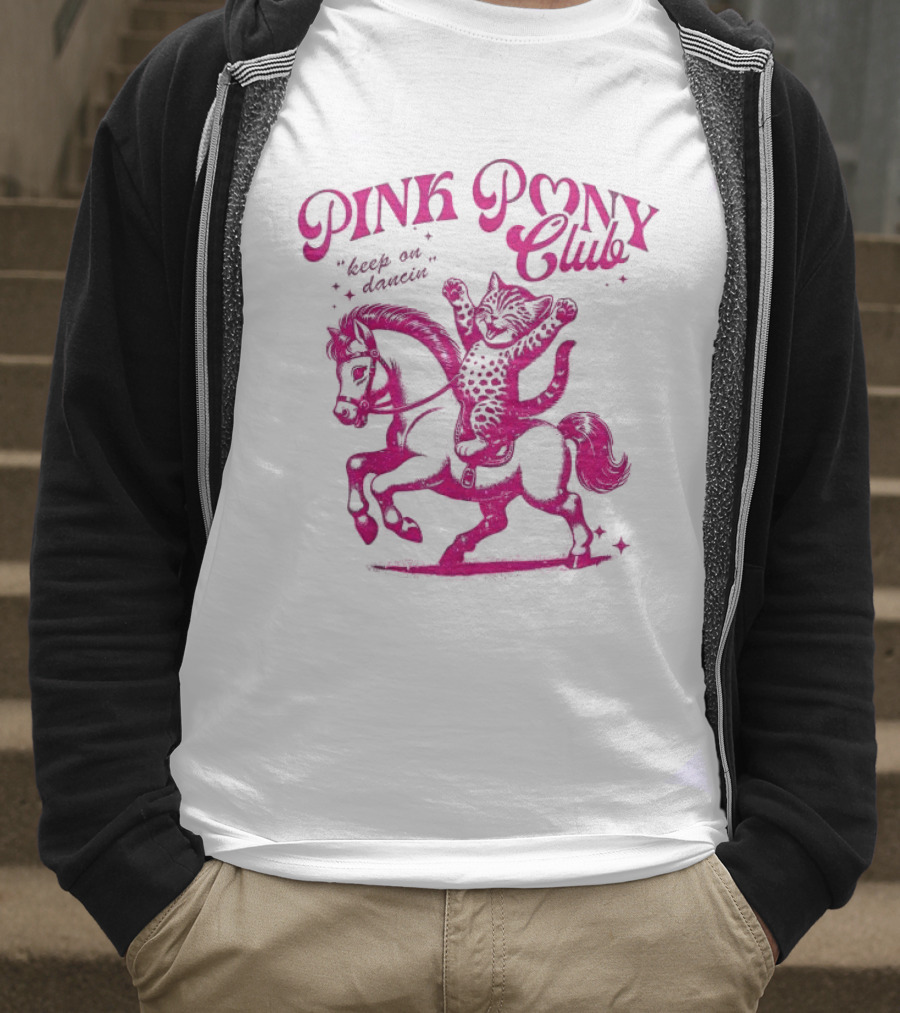 Pink Pony Club Cat Lover Disco Retro Birthday T-Shirt