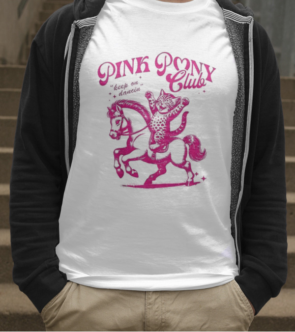 Pink Pony Club Cat Lover Disco Retro Birthday T-Shirt