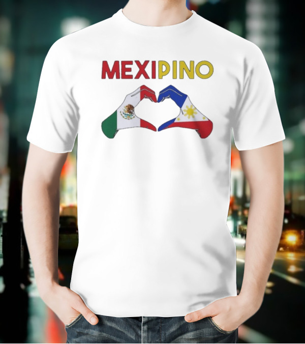 Mexipino Philippines Mexico Hands Heart Flag T-Shirt