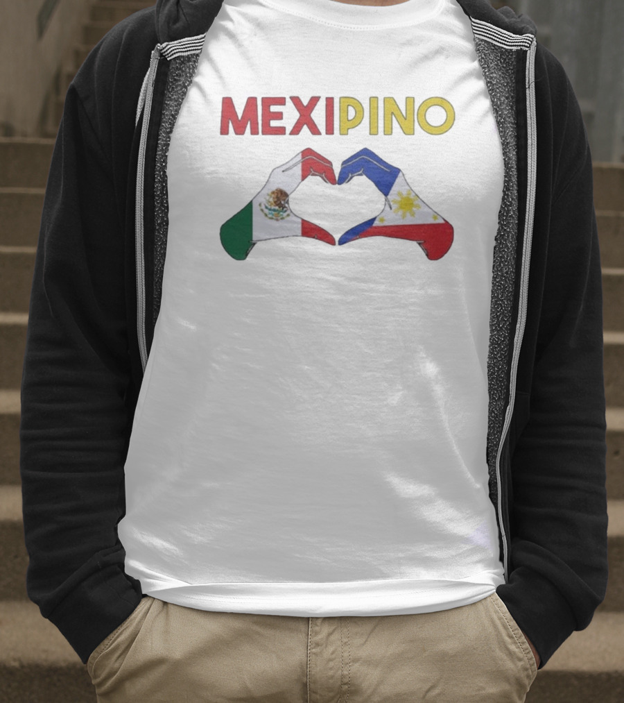 Mexipino Philippines Mexico Hands Heart Flag T-Shirt
