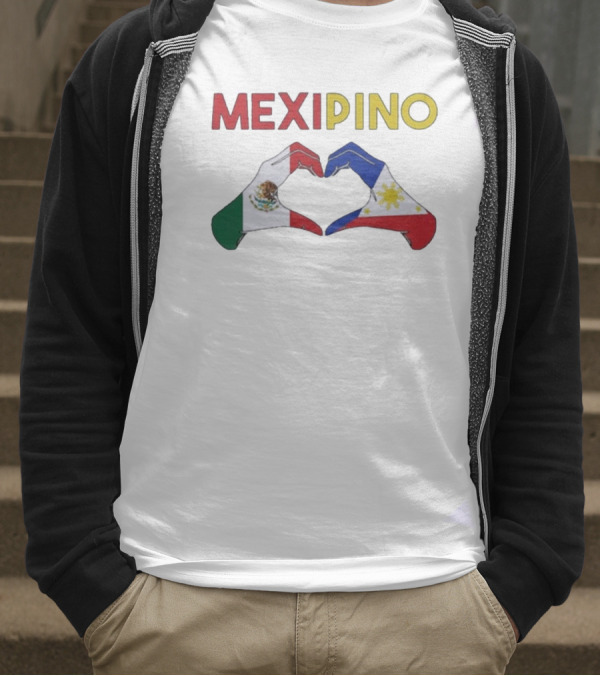 Mexipino Philippines Mexico Hands Heart Flag T-Shirt