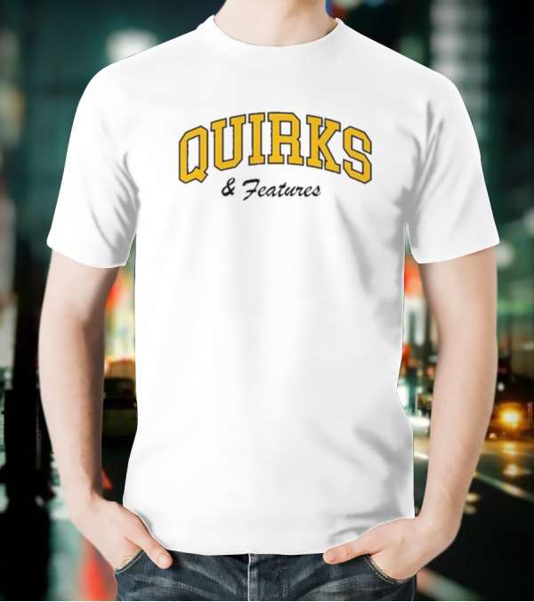 Quirks Bold Yellow Arch Text T-Shirt