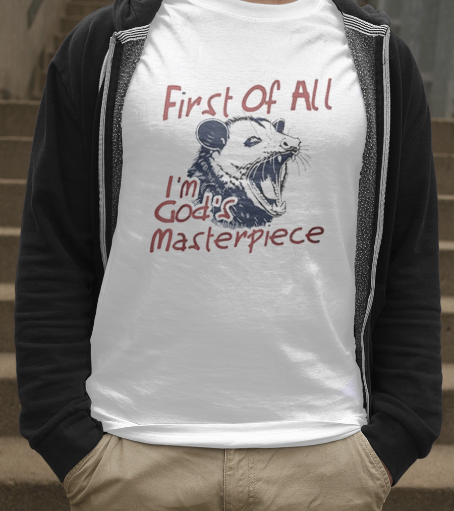 "Raccoon First Of All I'm God's Masterpiece" T-Shirt