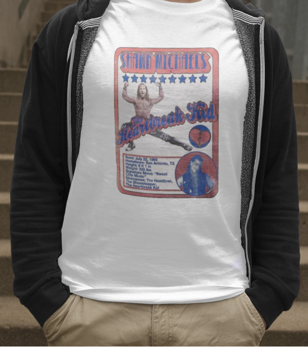 Shawn Michaels The Heartbreak Kid WWE Trading Card Born July 22 1965 San Antonio TX The Showstopper T-Shirt