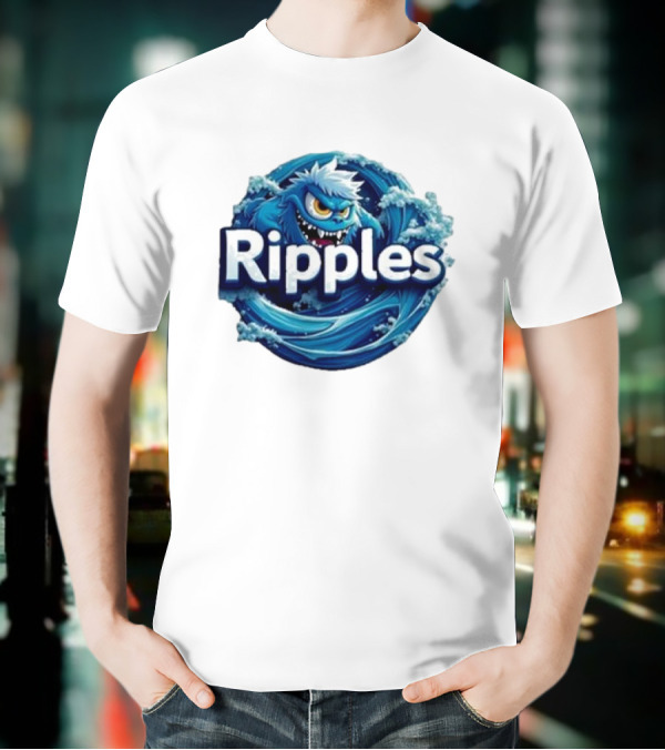 Ripples Monster Blue Waves Creature T-Shirt
