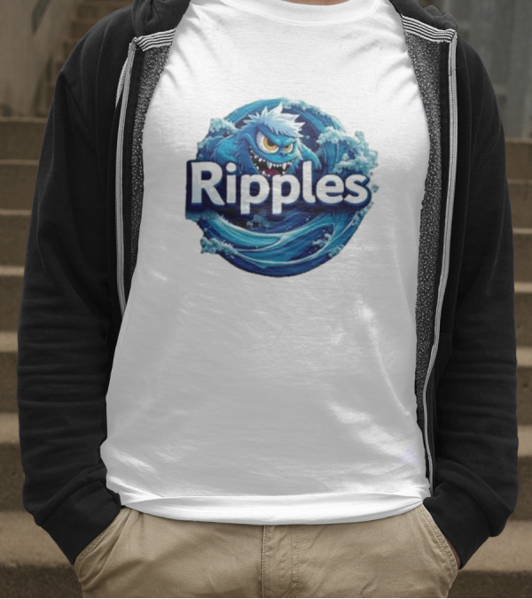 Ripples Monster Blue Waves Creature T-Shirt