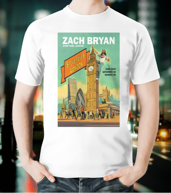 Zach Bryan Hyde Park London June 2025 Steve Takes London Saturday 28 Sunday 29 T-Shirt