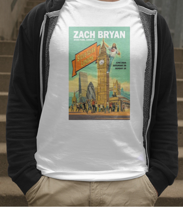 Zach Bryan Hyde Park London June 2025 Steve Takes London Saturday 28 Sunday 29 T-Shirt