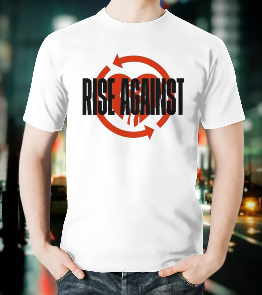 Rise Against Red Heart Fist Arrow Emblem T-Shirt