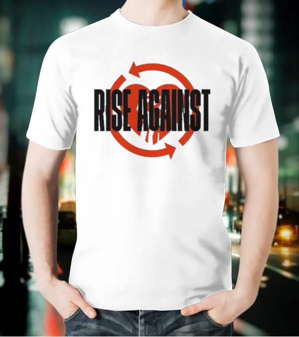 Rise Against Red Heart Fist Arrow Emblem T-Shirt