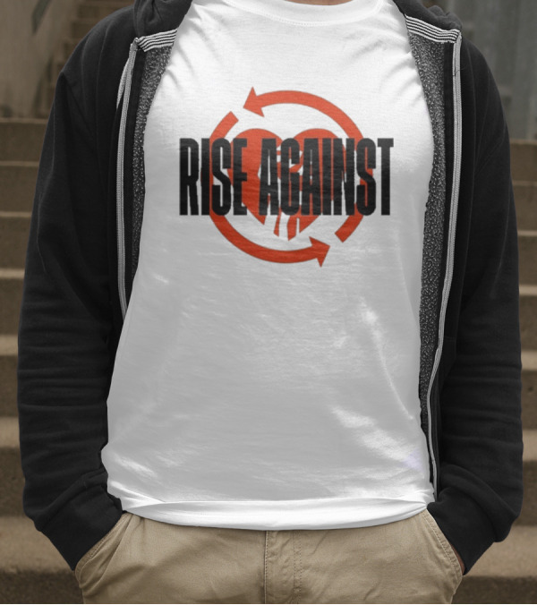 Rise Against Red Heart Fist Arrow Emblem T-Shirt