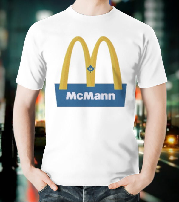 McMann 74 Maple Leaf Blue And Yellow Arches T-Shirt
