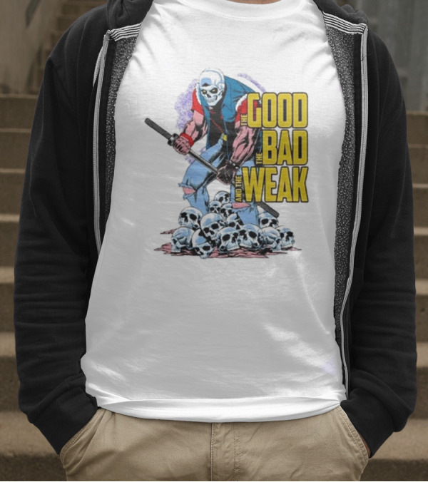 Raskolapparel The Good The Bad The Weak Skull Warrior With Bat T-Shirt