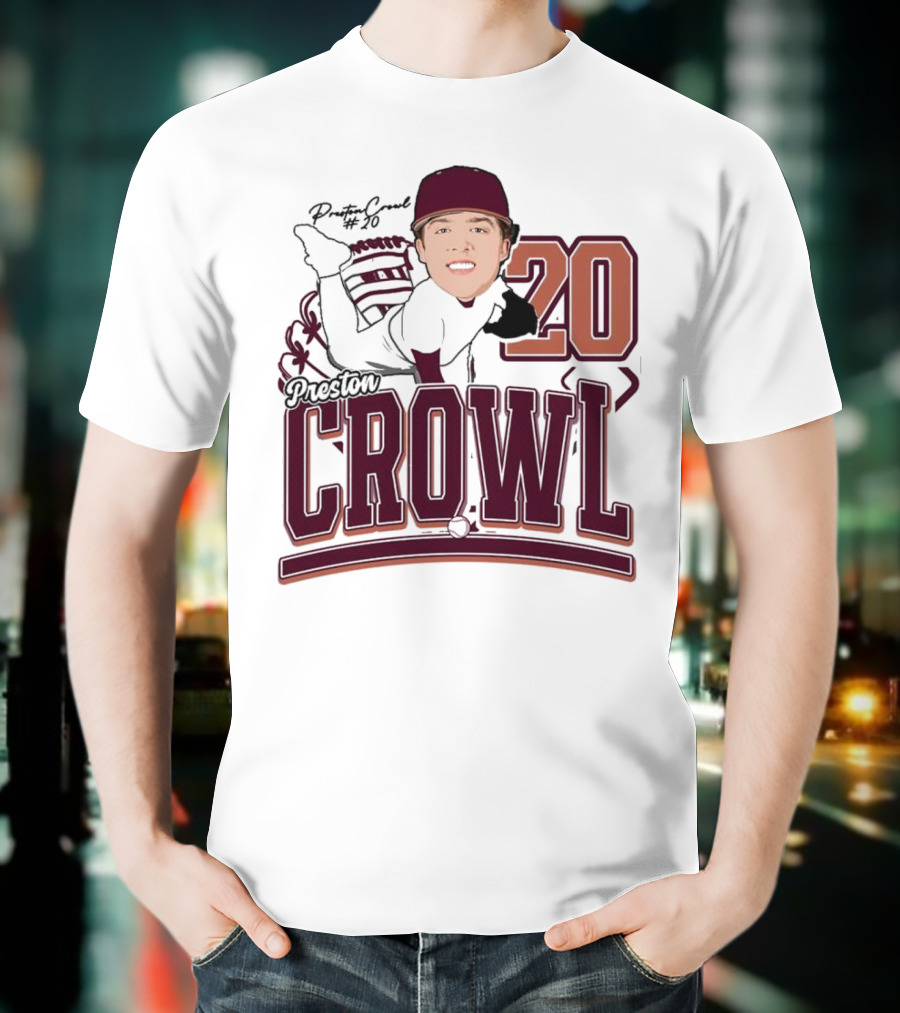Preston Crowl Baseball 2025 Pitcher Number 20 T-Shirt