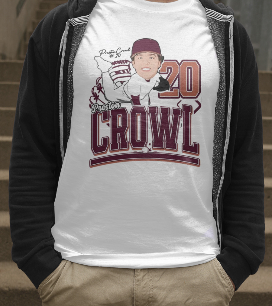 Preston Crowl Baseball 2025 Pitcher Number 20 T-Shirt