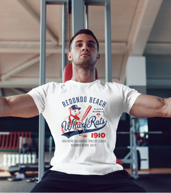 Redondo Beach Wharf Rats 1910 Baseball Mascot Southern California T-Shirt
