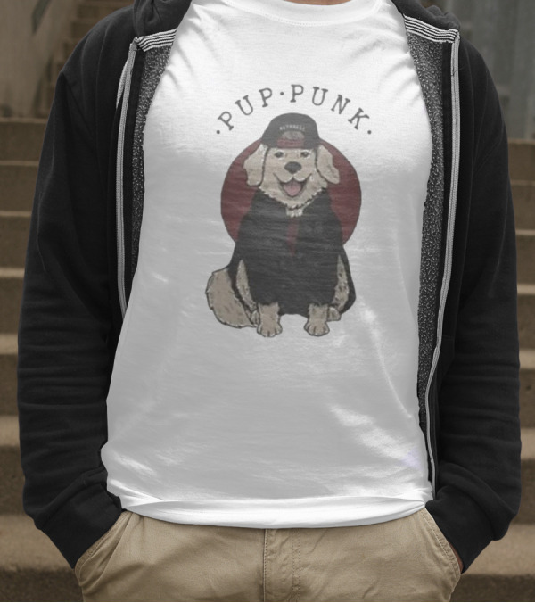 Pup Punk Funny Dog Hat Trick Adorable Canine Style T-Shirt