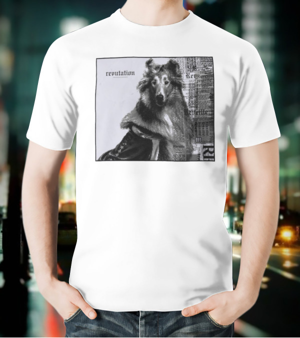 Revutation Reveille Collie Newspaper Style T-Shirt