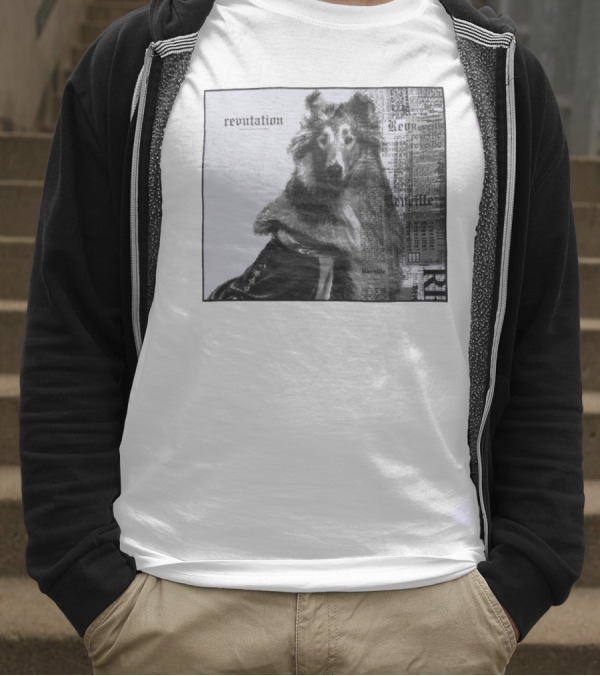 Revutation Reveille Collie Newspaper Style T-Shirt