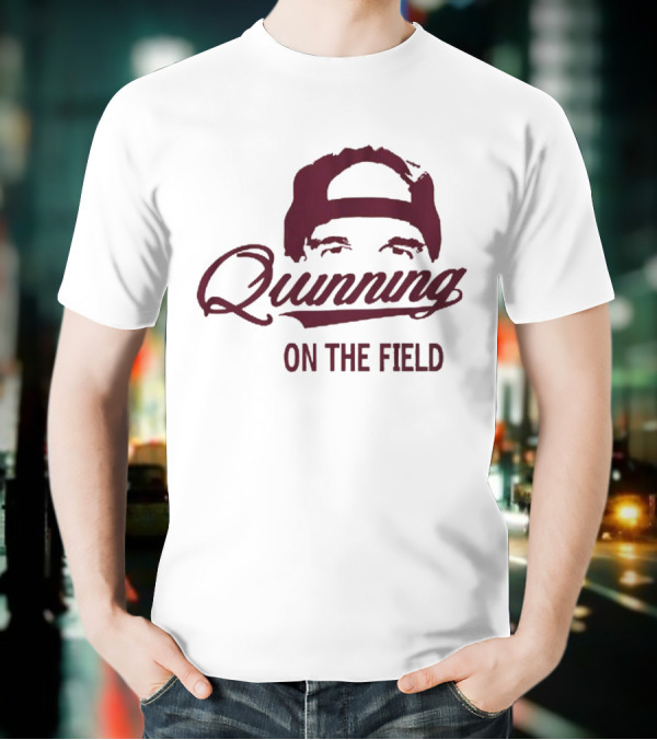 Quinning On The Field Featuring Iconic Backwards Cap Style T-Shirt