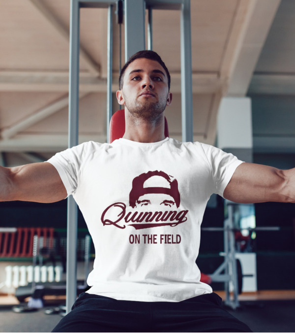 Quinning On The Field Featuring Iconic Backwards Cap Style T-Shirt