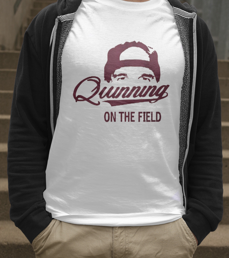 Quinning On The Field Featuring Iconic Backwards Cap Style T-Shirt