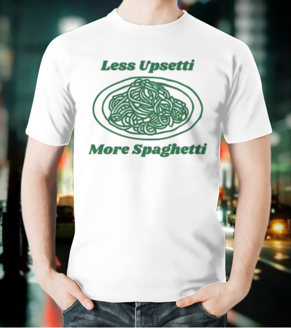 Quinny The Pooh Less Upsetti More Spaghetti Pasta Humor T-Shirt