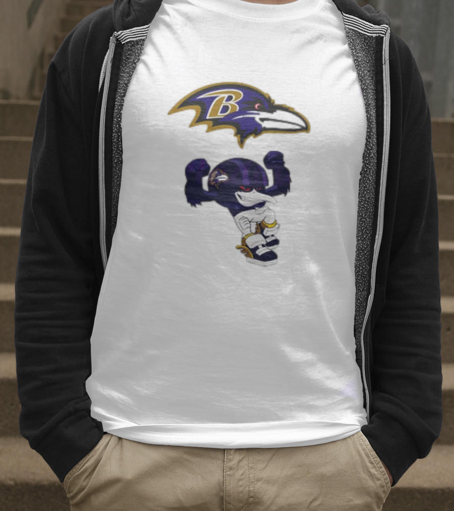 Baltimore Ravens Rush Zone NFL Cartoon Character Ravens Logo 2025 T-Shirt