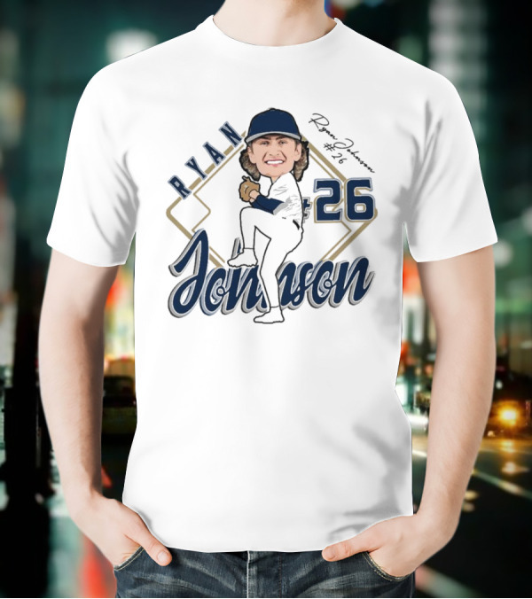 RYAN 26 Baseball Player Illustration 2025 T-Shirt