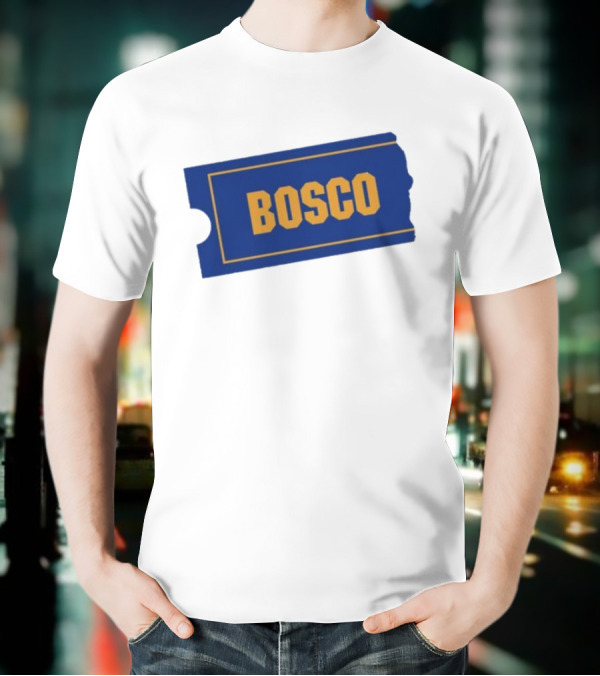 Ryder Roll Bosco Vintage Blue With Yellow Bold Ticket Style T-Shirt