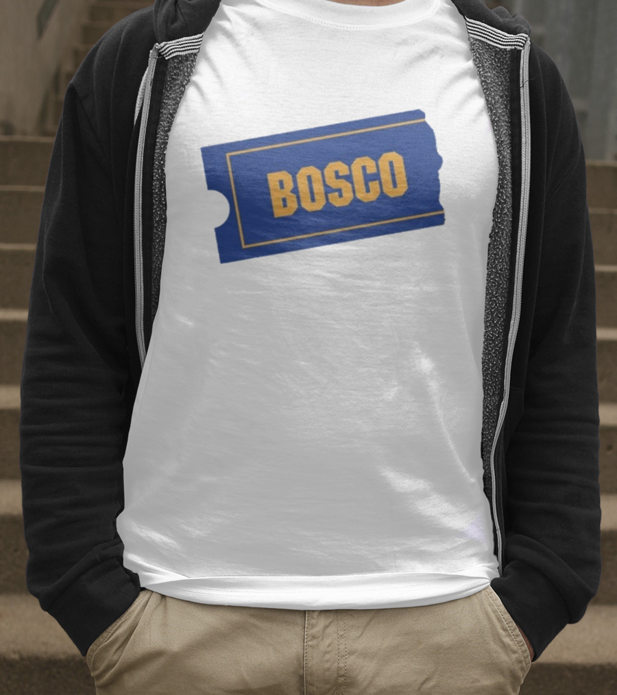 Ryder Roll Bosco Vintage Blue With Yellow Bold Ticket Style T-Shirt