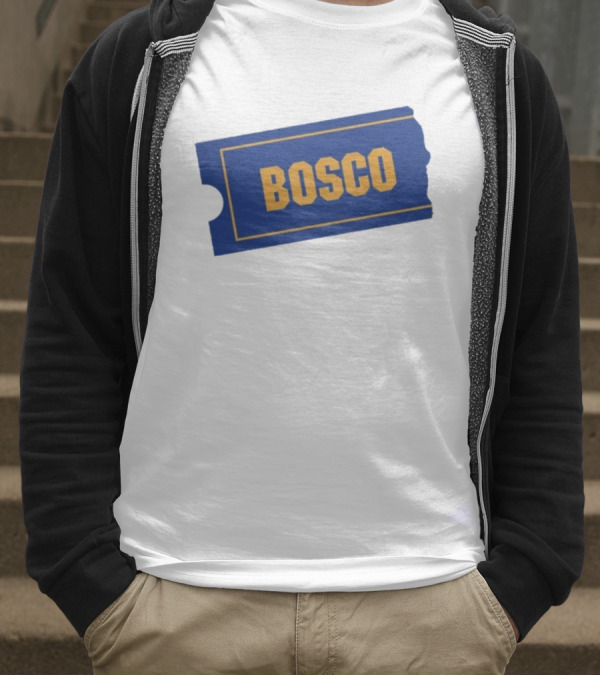 Ryder Roll Bosco Vintage Blue With Yellow Bold Ticket Style T-Shirt