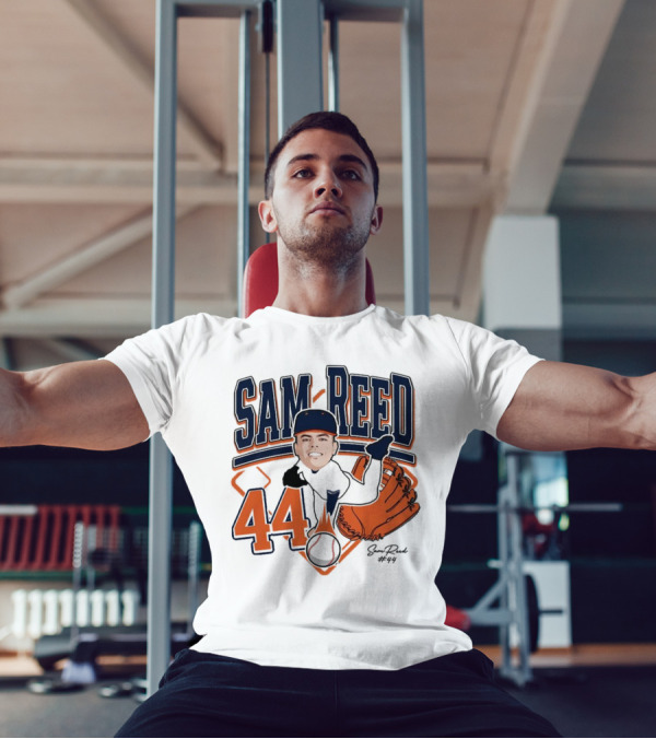 Sam Reed 44 Baseball Glove And Bat Graphic 2025 T-Shirt