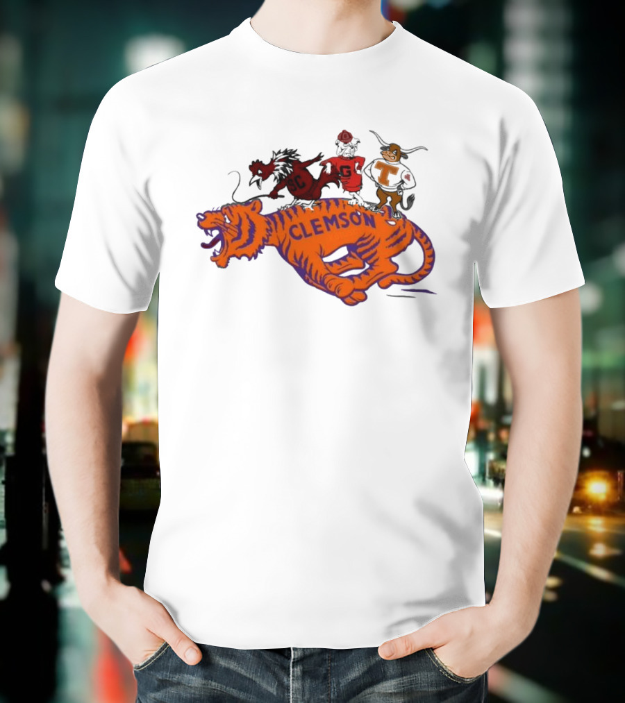 SEC Clemson Tigers South Carolina Gamecocks Georgia Bulldogs Tennessee Vols Mascot T-Shirt