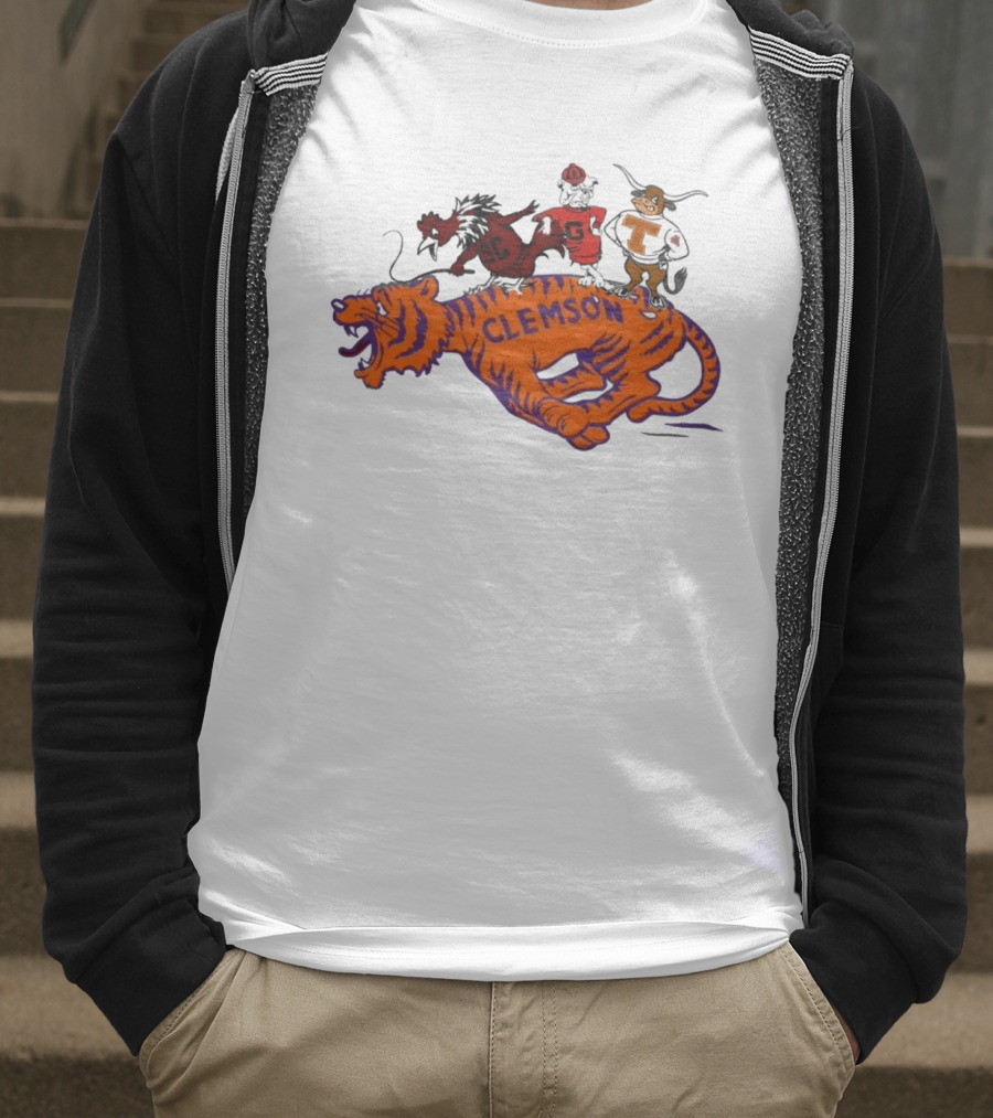 SEC Clemson Tigers South Carolina Gamecocks Georgia Bulldogs Tennessee Vols Mascot T-Shirt