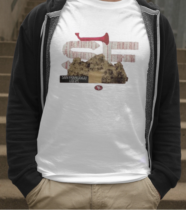 San Francisco 49ers SF 2025 NFL Draft Rock And Red Bat Elements T-Shirt