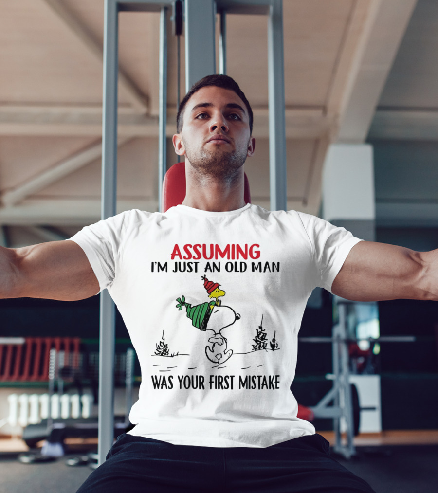 Assuming I'm Just An Old Man Snoopy And Woodstock Christmas Theme T-Shirt