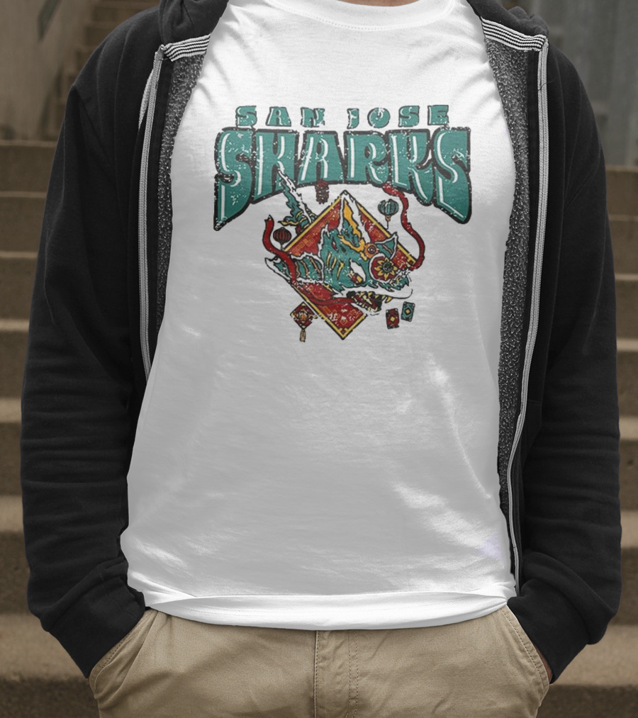 San Jose Sharks 2025 Lunar New Year Blue 84 T-Shirt