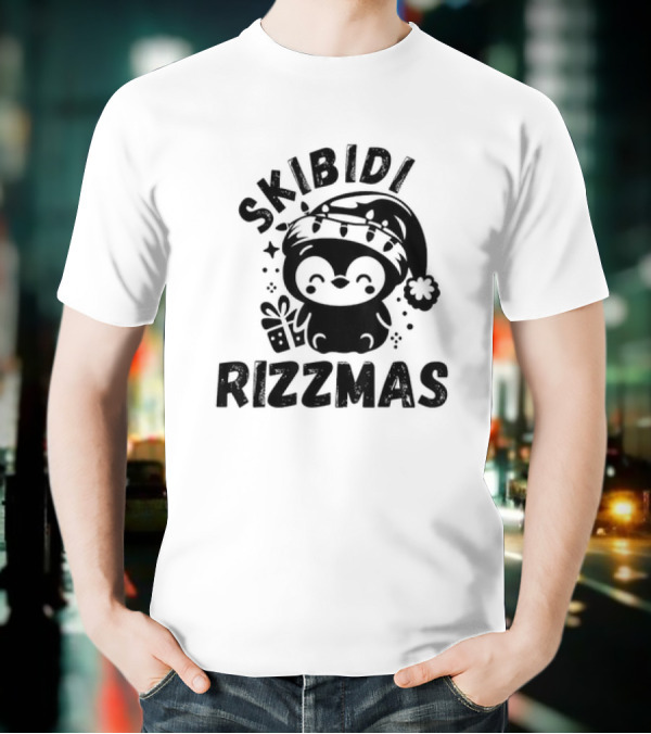 Love Skibidi Rizzmas Christmas Penguin T-Shirt