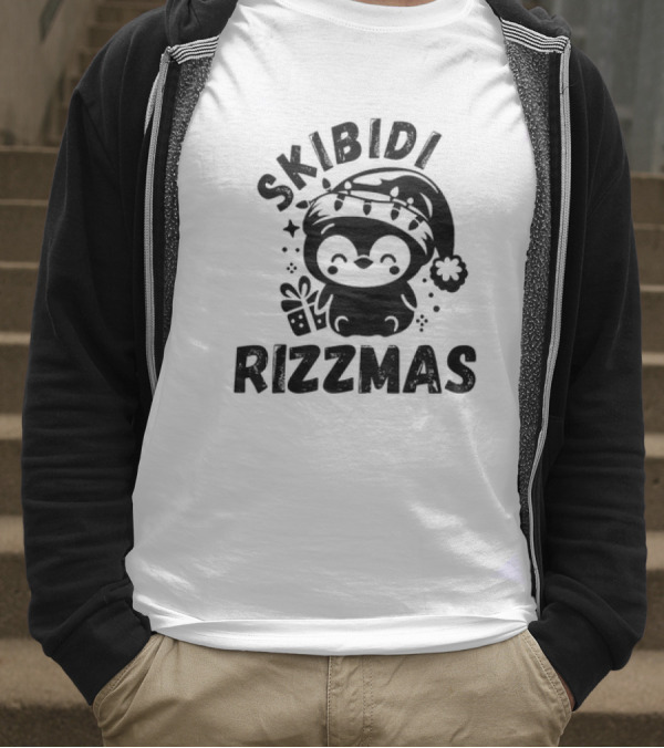 Love Skibidi Rizzmas Christmas Penguin T-Shirt
